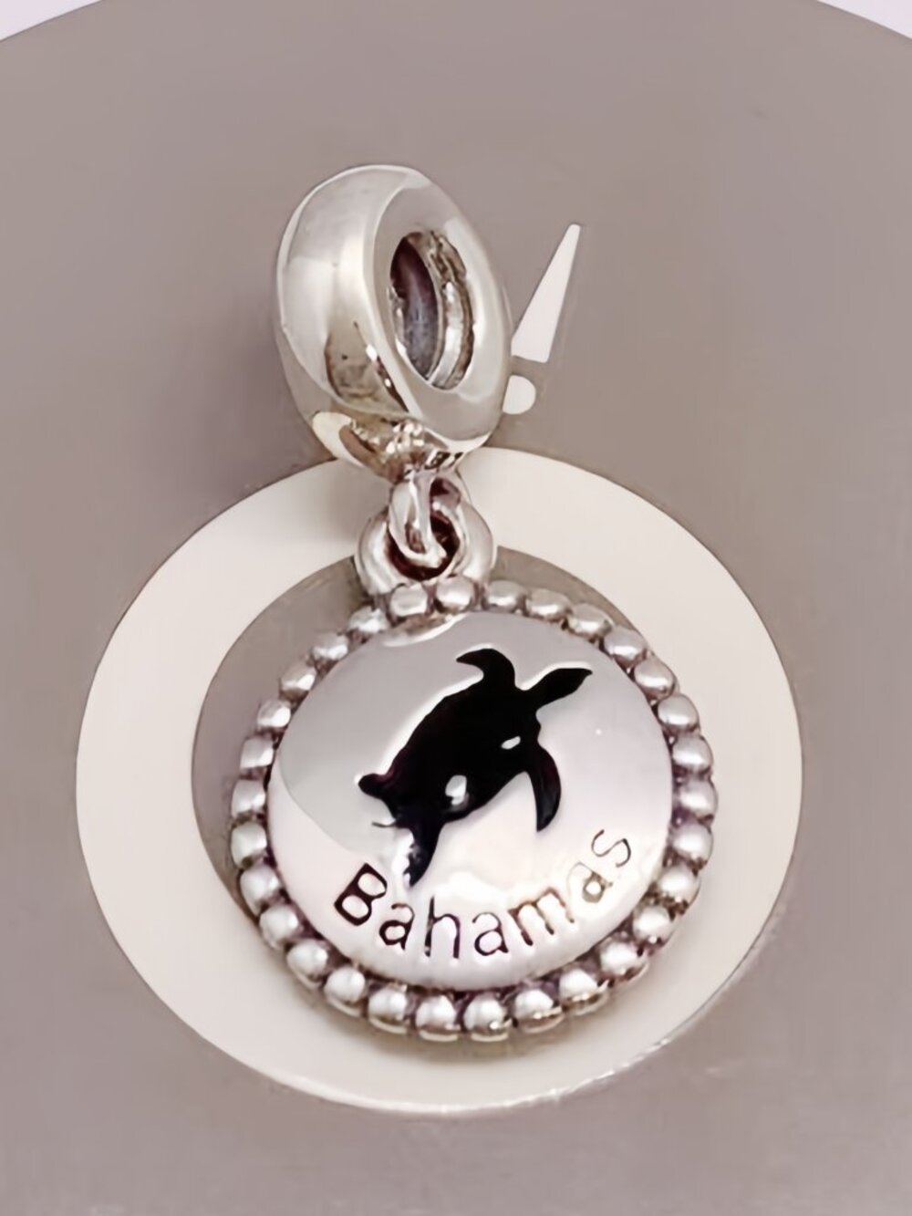 PANDORA RARE Exclusive Bahamas Travel Sterling Silver Dangle Charm